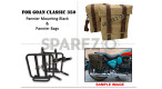 For Royal Enfield Goan Classic 350 Military Pannier Bags Sand Color and Mounting - SPAREZO For Royal Enfield Goan Classic 350 Military Pannier Bags Sand Color and Mounting - SPAREZO